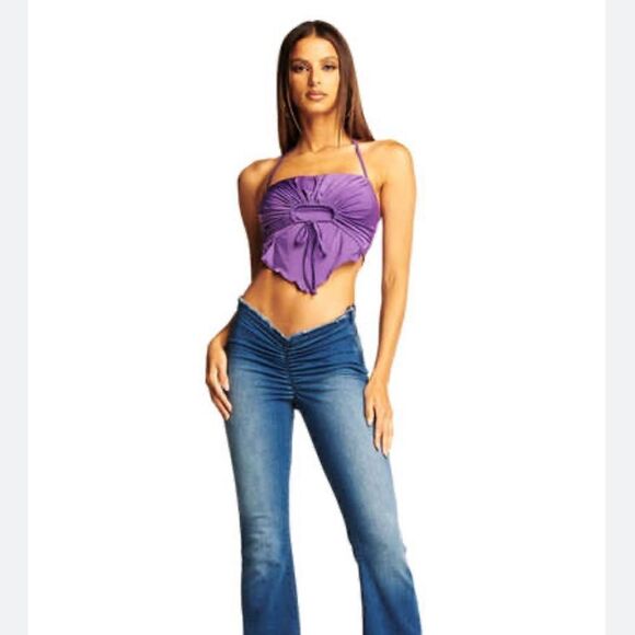 KALEIA TOP - PURPLE - S / PURPLE - Picture 1 of 8